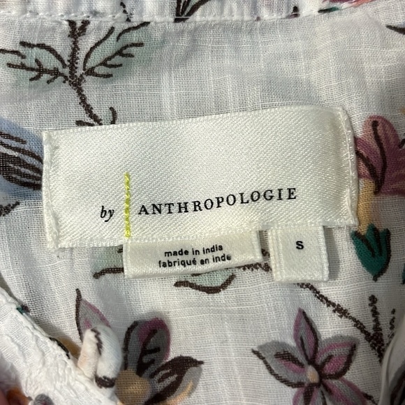 Anthropologie Genevra Lace Trim Peasant Blouse Size Small - Picture 9 of 13